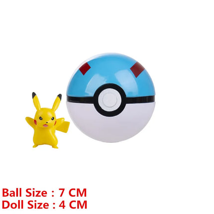 Pokemon Pokeball With Cartoon Movie Anime Figure Pikachu Charmander Eevee Squirtle Vulpix Quality Pet Action Model Toys Gifts