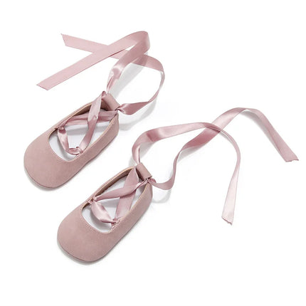 Fashion Newborn Baby Girl Shoes First Walkers Moccasins Cross Ribbon Princess Dance Soft Sole Infant Toddler Shoes Footwear