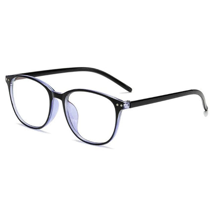Rivets Finished Myopia Glasses Women Blue Film Coating Oval Nearsighted Eyeglasses -1.0 -1.5 -2.0 -2.5 -3.0 -3.5 -4.0 -4.5 -6.0