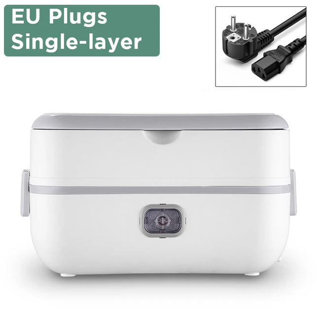 Electric Heated Lunch Box Portable 110V 220V Bento Boxes Food Heater Rice Cooker Container Warmer Dinnerware Set for Home Office
