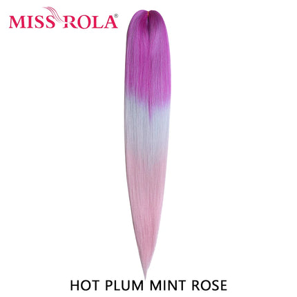 Miss Rola Synthetic 26 Inches 75g Kanekalon Hair Wholesale Bulk Braid Hair Extension Pre Stretched Pink Blonde Twist Jumbo Braid