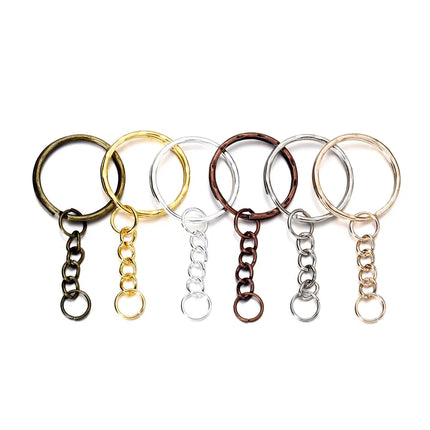 20/50Pcs Key Ring Key Chain Round Split Keyfob Keyrings with Jump Ring for DIY Keychain Pendants Jewelry Making Accessories