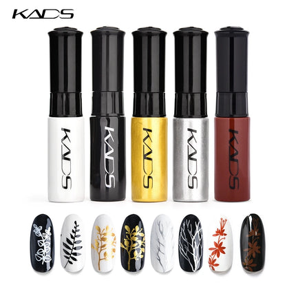 KADS 5/4 Pcs Stamping Varnish Set Nail Stamping Polish Kit Black Nail Art Polish Manicure Stamping Lacquer for Template Nails