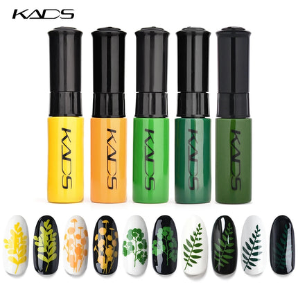 KADS 5/4 Pcs Stamping Varnish Set Nail Stamping Polish Kit Black Nail Art Polish Manicure Stamping Lacquer for Template Nails