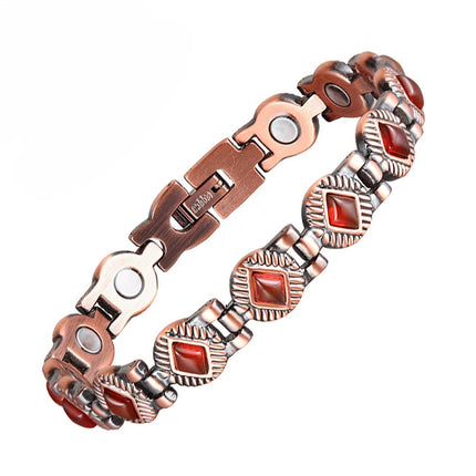 Oktrendy Natural Gem Stone Copper Magnetic Bangle Bracelet Women Pure Copper Magnetic Bracelet healing Chain Wristband