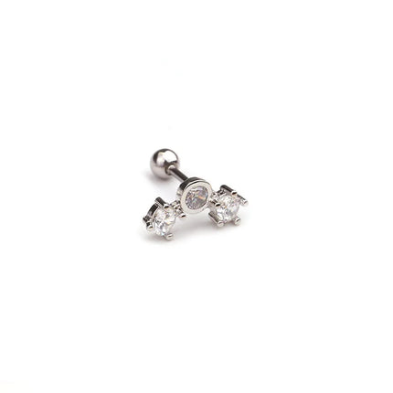 1PC Gold/Silver Color New Design Cz Curved Bar Cartilage Earring Conch Piercing Helix Stud Ear Piercing Jewelry