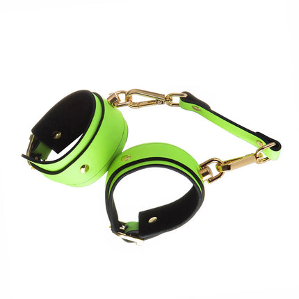 Thierry 3 PCS Luminous Erotic Sex Toys For Couples Adult Game BDSM Sex Kits Bondage Set Handcuffs ankle cuffs Collar Fetish toy