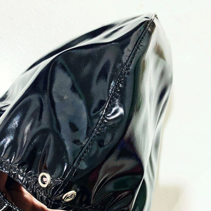 PU Leather Open Mouth Hood Mask,With Full Silicone O Ring Gag Strap,Fetish Slave Bondage Gimp,BDSM Sex Toy For Couple Adult Game