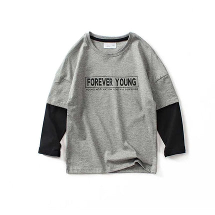 IENENS Spring Autumn Kids Baby Boys Cotton Long Sleeves T-shirt Clothes Childen Boy Letter Print O-neck Tops Clothing Tee Shirt