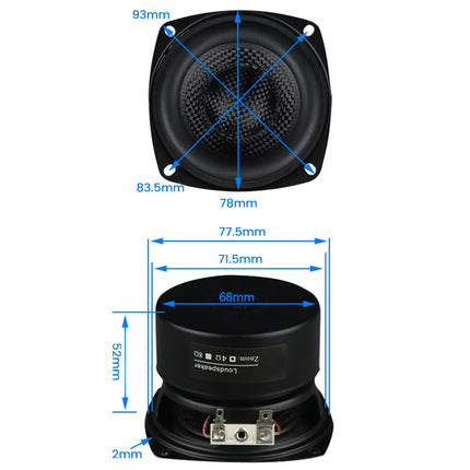 AIYIMA 1Pcs 3 Inch Woofer Speaker Fiberglass High-stroke Power HiFi Home Theater Bass Speaker 4 8 Ohm 50W Loudspeaker