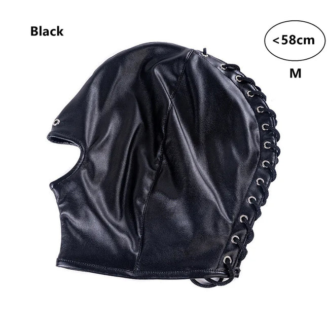 BDSM Bondage Arm Binder, Behind Back Straight Jacket, Leather Armbinder Restraint Slave Lockable Glove With SM Sex Game Party Mask