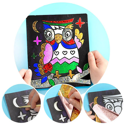 DIY Magic Rainbow Art Stickers Drawing Set Creative Drawing Toys Early Learning Educational Toys for Children Kids Handmade Gift