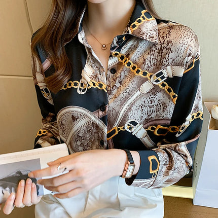 Fashion Printing Ladies Shirts Women's Blouses Spring Autumn Long Sleeve Shirts Tops Blusas Mujer