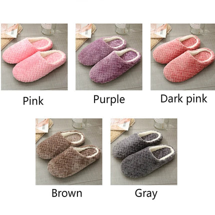 Women Indoor Slippers Warm Plush Home Slipper Autumn Winter Shoes Woman House Flat Floor Soft Silent Slides for Bedroom