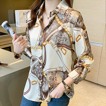 Fashion Printing Ladies Shirts Women's Blouses Spring Autumn Long Sleeve Shirts Tops Blusas Mujer