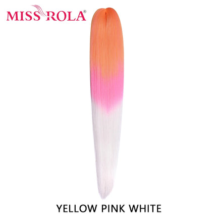 Miss Rola Synthetic 26 Inches 75g Kanekalon Hair Wholesale Bulk Braid Hair Extension Pre Stretched Pink Blonde Twist Jumbo Braid