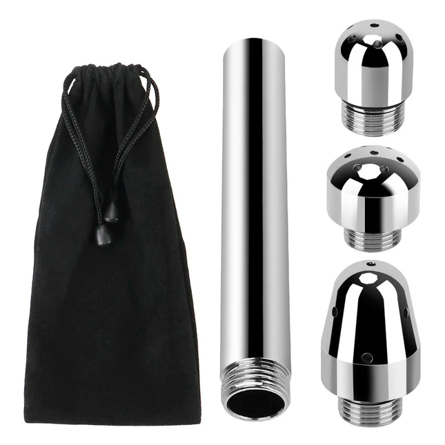 Anal Washer Nozzles Butt Plug For Women Vaginal Shower Men Anus Cleaner Sex Toys Couples Medical Wash Enema Douche With Dust Bag