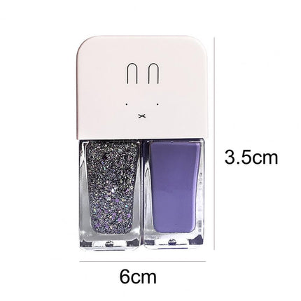 Manicure Water-based Bright Scrub Can Tear Gemini Nail Polish Two Bottles Set Twin Nail Polish Combination Glitter Nal Art Tools