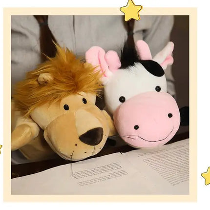 Stuffed Plush Animals Toys Hand Finger Story Puppet Kawaii Dolls Educational Baby Toys Lion Elephant Bunny Monkey Children GIft