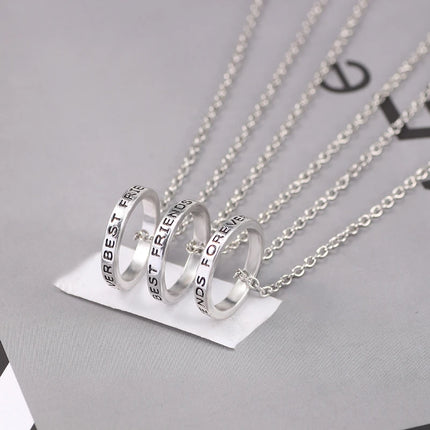 3 Pcs/Set Best Friends Forever Necklaces Round Simple Pendant Necklace For Girls Women Sisters BFF Friendship Jewelry Gift 2025
