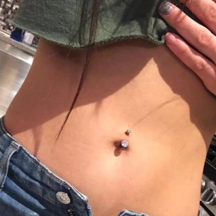 3PCS/Lot Surgical Steel Crystal Belly Button Piercing Set 14G Heart Belly Piercing Pack CZ Navel Ring Set Cute Belly Bar Bulk