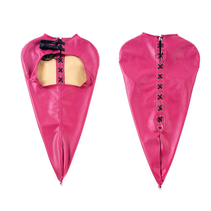 BDSM Bondage Arm Binder,Behind Back Straight Jacket,Leather Armbinder Restraint Slave Lockable Glove With SM Sex Game Party Mask