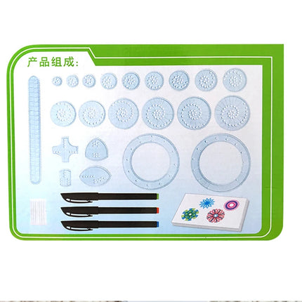Children 22pcs Enfant Spirograph Drawing Set Brain Education Geometric Deluxe Ruler Creative Plastic Draw Picture Toys With Pen
