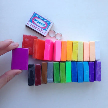 24 Colors Soft Polymer Clay 20g Each, Non-Toxic DIY Modeling Clay Kit for Kids Adults, Non-Stick Handmade Craft Clay for Jewelry