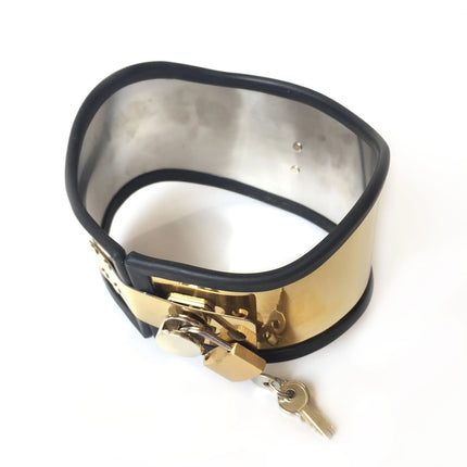 Manyjoy Stainless Steel Beauty Neck Cosplay Slave Collar Bdsm Bondage Lockable Adult Games Sex Toys for Woman Men Fetish Tools