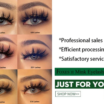 FOXESJI Makeup Eyelashes 3D Mink Eye Lashes Fluffy Soft Wispy Natural Lashes Extension Reusable Fake Lashes Mink False Eyelashes