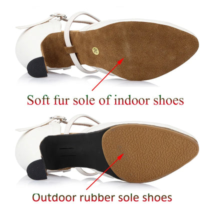 Women's Latin Shoes White Wedding Party Ballroom Party Tango Salsa Summer Women's Shoes High Heels Professional Dance Shoes