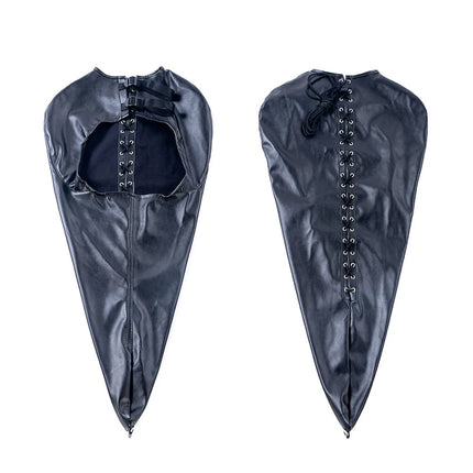 BDSM Bondage Arm Binder,Behind Back Straight Jacket,Leather Armbinder Restraint Slave Lockable Glove With SM Sex Game Party Mask