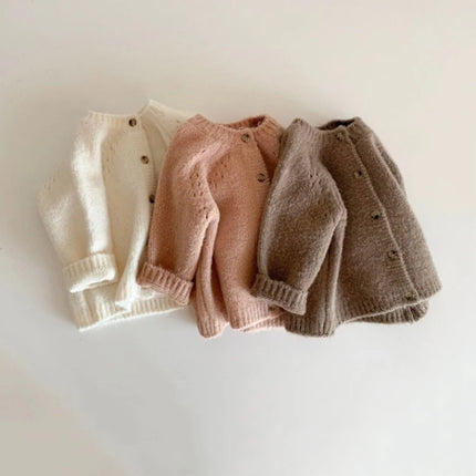 Autumn Spring Baby Girls Cardigans Toddler Girls Knit Sweater Newborn Knitwear Long-sleeve Cotton Baby Jacket Tops