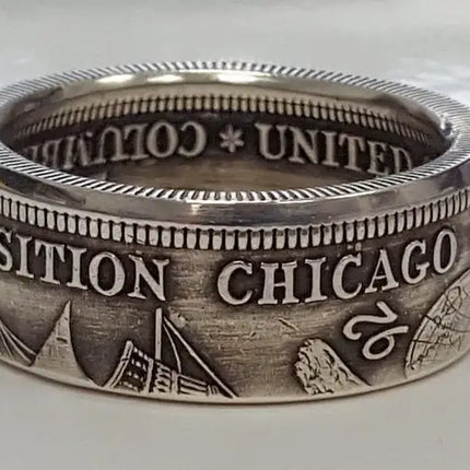 Classic Coin Ring Vintage Morgan Half Dollar "America" Engraved In 1945. We Believe We Will Collect Jewelry