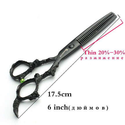 Sharonds 6/7/8 Silver Black Dragon Handle Hair Salon Hairdressing Scissors High Quality 440c Steel Professional Cutting Scissors