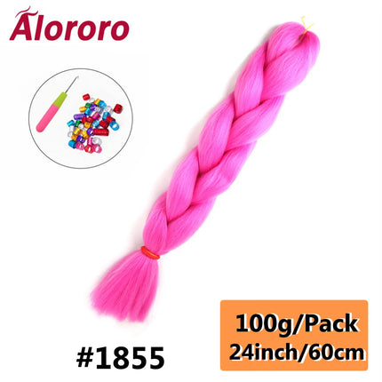 24 Inch Jumbo Braids for Hair Extensions Purple Synthetic Braiding Hair Accessories 100G/Pack Women DIY Hair for Crochet Braid