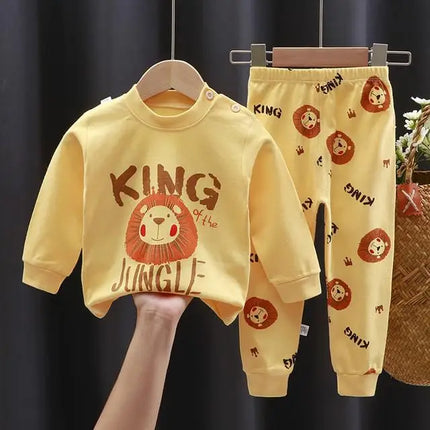 Kids Set Boy Pajamas Cotton Baby Cotton Clothing Children Autumn Clothes Pants Sets Home Clothes For Baby Infant Newborn Outfits