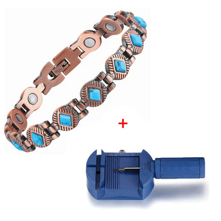 Oktrendy Natural Gem Stone Copper Magnetic Bangle Bracelet Women Pure Copper Magnetic Bracelet healing Chain Wristband
