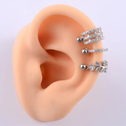1pc Ear Tragus Cartilage Ring Stainless Steel Barbell With Cz Hoop Cartilage Cuff Piercing Helix Daith Rook Lobe Earrings