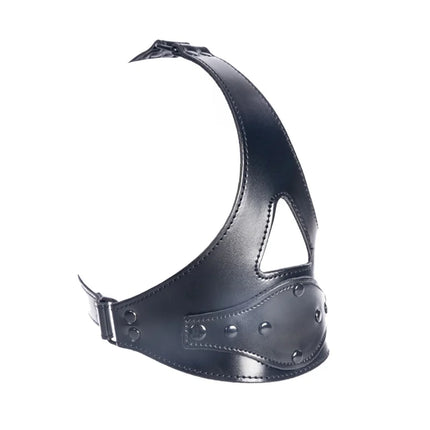 Sexy Leather Half Face Bondage Hood Mask with Penis Gag Slave Restraint Sex Face Eye Mask Male Fetish Erotic Toys for Men Gay