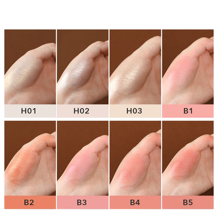 IMAGIC Brightening Highlighter&Cheek Blush Palette Professional Brighten 8-Color Repair Smooth Oil-Control Natural Pressed Makeu