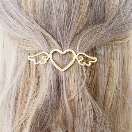 Fashion Metal Leaf Hair Clip Barrettes Hairpin Barrette Hair Claws Women Girls Trend Charm Moon Round Triangle