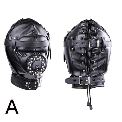 PU Leather Fetish Hood Headgear Sex Toys for Women BDSM Bondage Sex Mask Bdsm Toys Adult Games Sex Products for Adults