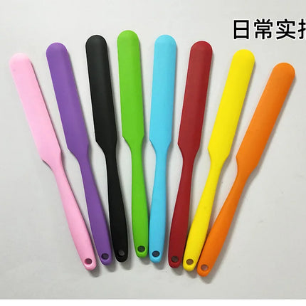 High Temperature Resistant Silicone Long Spatula Multi-color Cream Spatula Household Cake Making Small Accessories Baking Tools