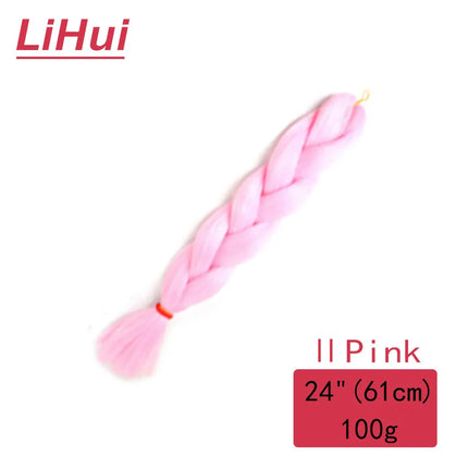 24 Inches Synthetic Braiding Hair Jumbo BraidOmbre Jumbo Hair Extension For Women DIY Hair Braids Purple Pink  Yellow Gray Lihu