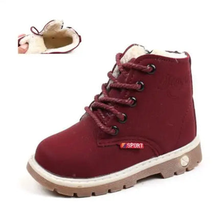 Children Casual Shoes Autumn Winter Boots Boys Shoes Fashion Leather Soft Antislip Girls Boots 21-30 Sport Running Shoes