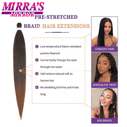 Synthetic Easy Braiding Hair Pre Stretched Ombre Crochet Braids Hair Extension Long Yaki Straight Jumbo Braid 16/30/36/42/48inch