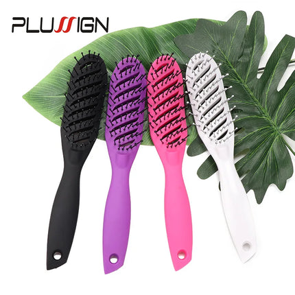 Plussign Curly Hair Brush White Afro Comb Black Detangle Magic Hair Comb Hairdressing Tool Bristle Brush For Salon And Home Use