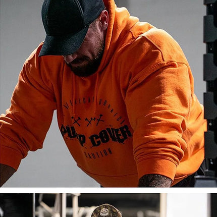 Men's Winter Wool Loose Coat Gym Singlets Sweatshirts Mens Fleece Hoodies Stringer Bodybuilding Fitness Casual Pullovers