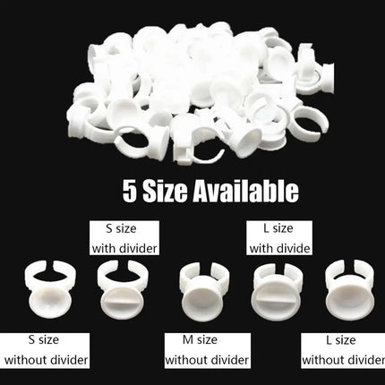 100/1000PCS Microblading Pigment Glue Rings Tattoo Ink Holder S/M/L Eyebrow Makeup Accessories Eyelash Extension Glue Cups
